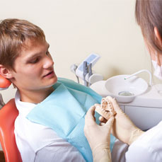 man in dentist chair